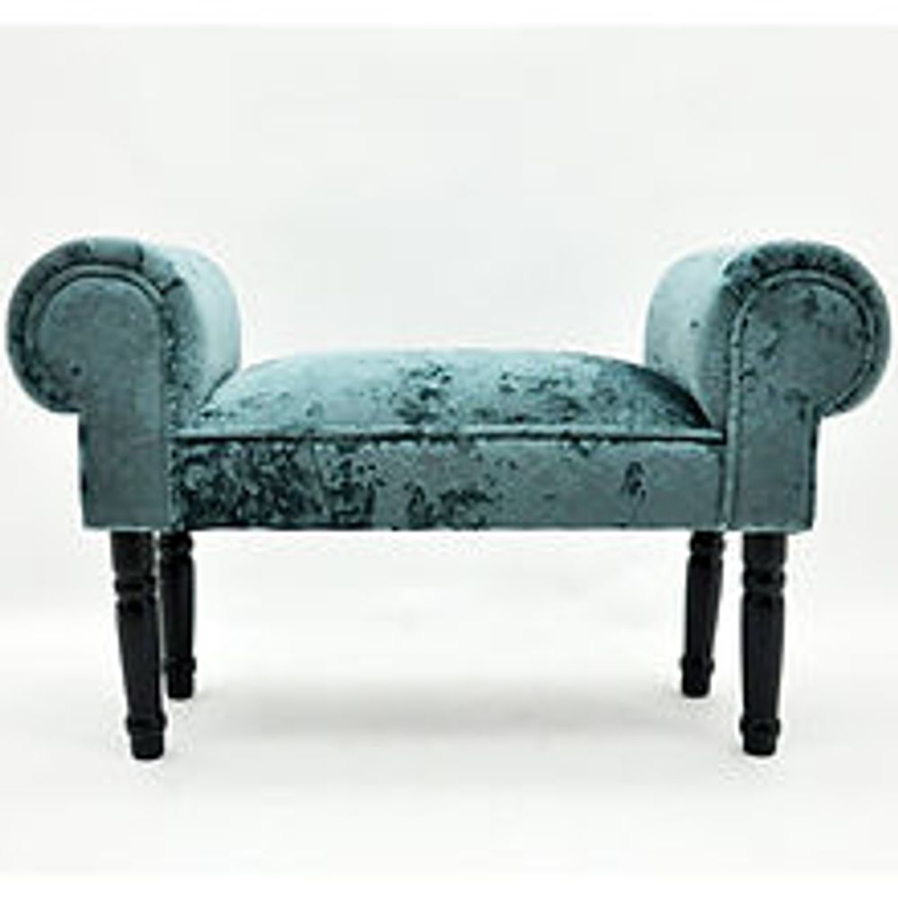 Comfort Velvet Blue Window Seat, Space-saving Design