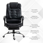 PU Leather High Back Office Chair - Ergonomic Swivel Computer Chair - Black