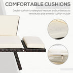 2-Seater Rattan Sofa Daybed - Convertible, Brown - Outdoor Furniture