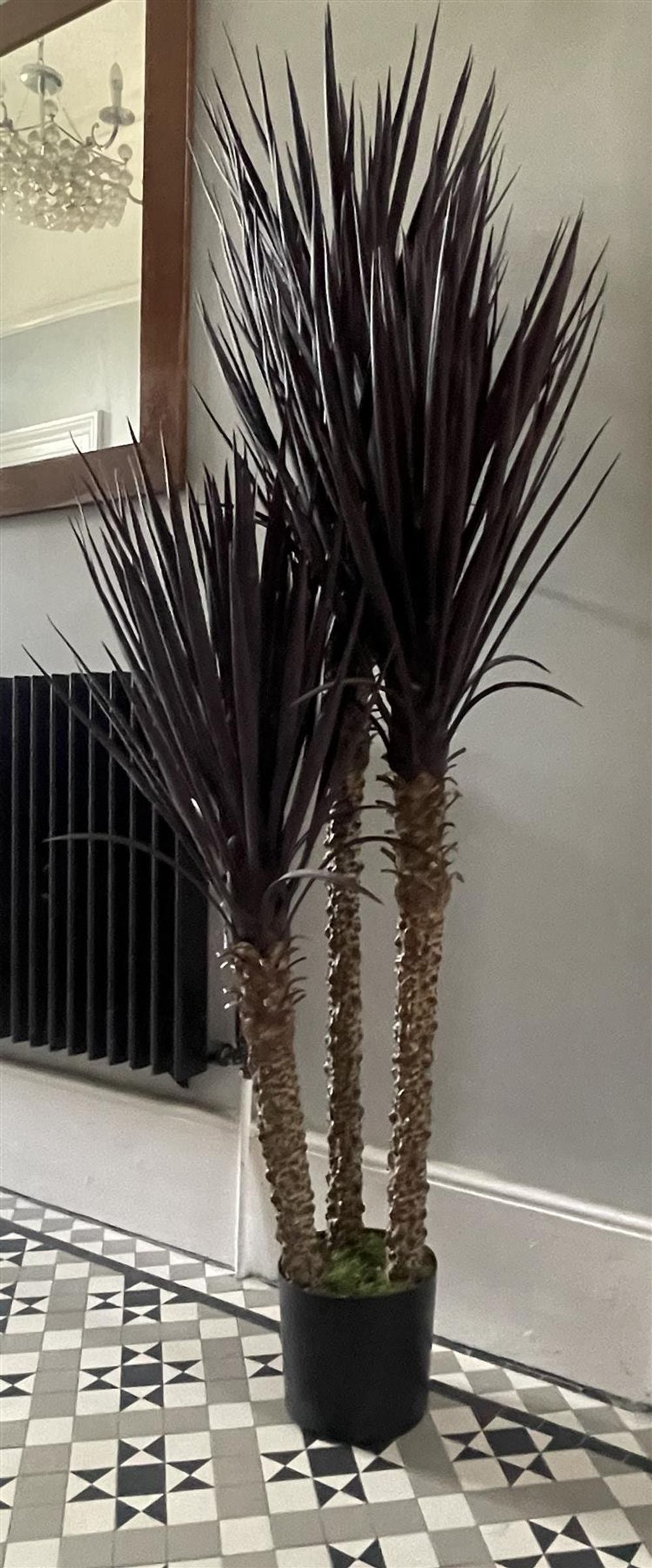 155cm UV Resistant Artificial XL Triple Yukka Tree Plant - Spiky Triple Dark for Indoor/Outdoor - Realistic & Low Maintenance
