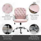 Luxury Pink Diamond Tufted Office Chair - Ergonomic, Padded, Swivel