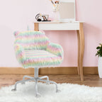 Faux Fur Unicorn Desk Chair Fluffy Home Office Chair with Armrests