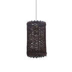 Retro Vintage Rattan Style Lampshade - Easy Fit, 1cm Hole, E27 Base - Barrel Cage Design - for Any Room