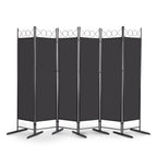 Steel Frame Folding Screen - Black, 6 Panels