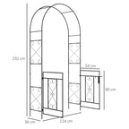 Metal Garden Arch with Double Gate, Garden Arbor Climbing Plants