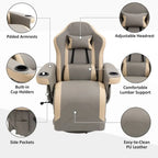 Manual Recliner Armchair PU Sofa Chair w/ Adjustable Leg Rest & 135 Reclining
