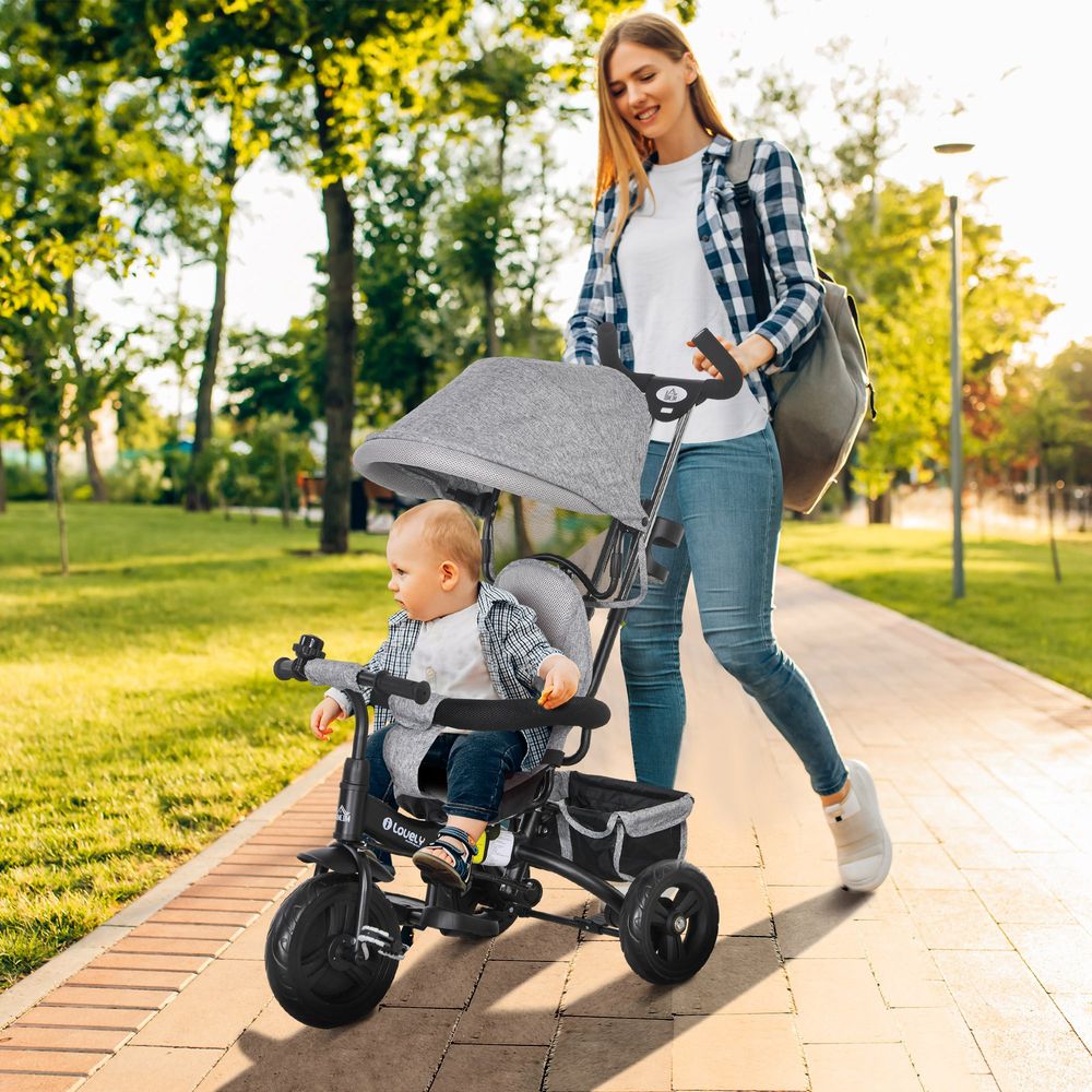 6 in 1 Kids Trike, Stroller with Parent Handle, Green