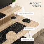 PC Desk with Storage Shelf - White/Oak Finish