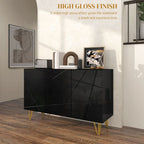 Freestanding Storage Cabinet with Adjustable Shelves for Living Room