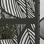 6.5FT Metal Outdoor Privacy Screen Panel with Stand, Leaf Style