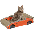 Cat Scratching Board - Car-shaped design doubles as a comfy bed for cats - Red