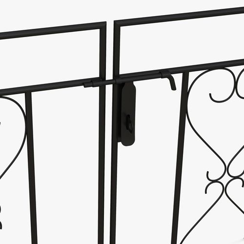 Metal Garden Arch with Double Gate, Garden Arbor Climbing Plants