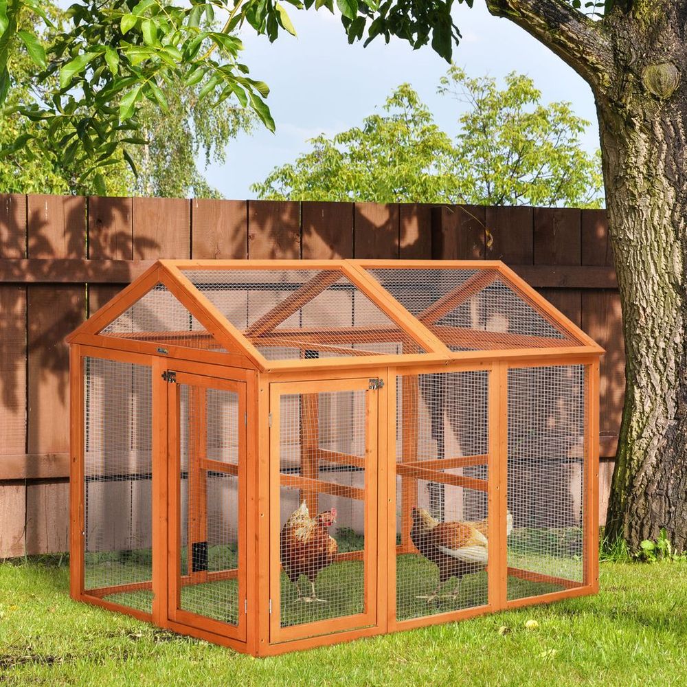 Chicken Run, Wooden Chicken Coop w/ Combinable Design - Orange