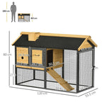 Rabbit Hutch Outdoor Bunny Cage w/ Run, Removable Tray 120 x 55.5 x 80cm