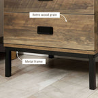 Metal Frame End Table with Storage Drawers - Bedroom & Living Room Furniture