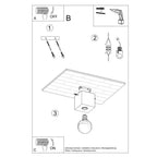 Wooden Ceiling Lamp - Scandinavian Design, E27 Socket