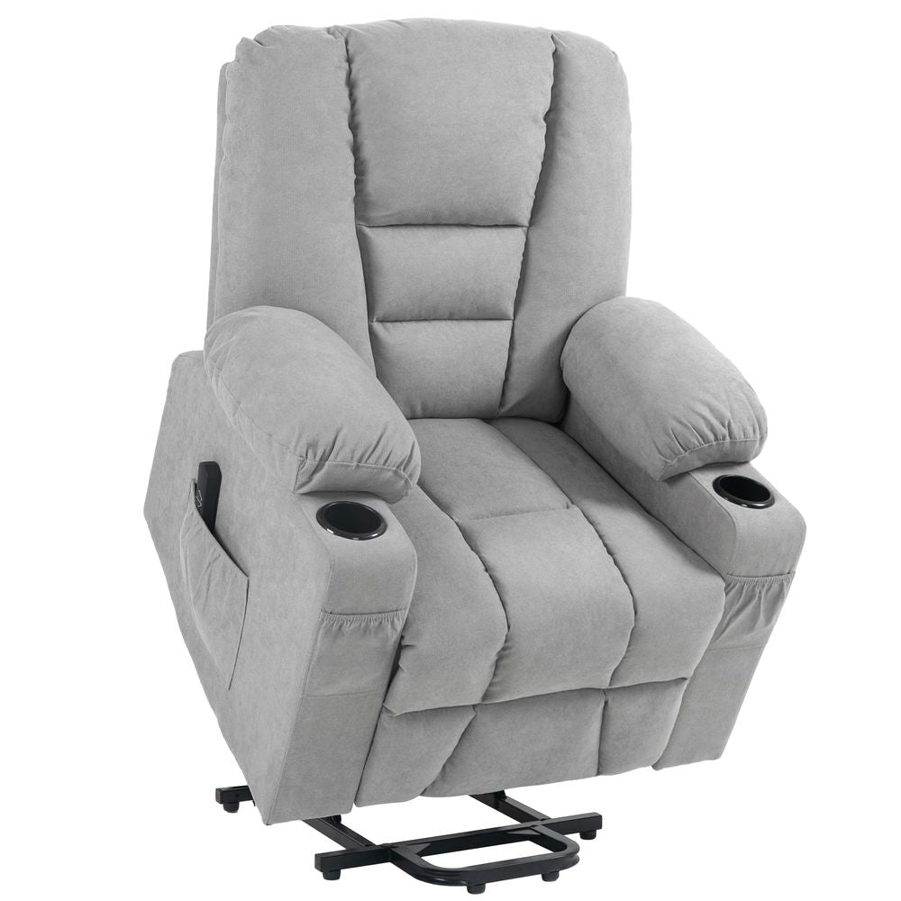 Riser and Recliner Chair w/ Remote, Lift Chair for Elderly, Light Grey Grey