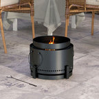 37cm Smokeless Wood Burning Firepit Metal Fire Pit, Black