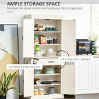 180cm Kitchen Pantry Storage Cabinet Server Food Organizer, White