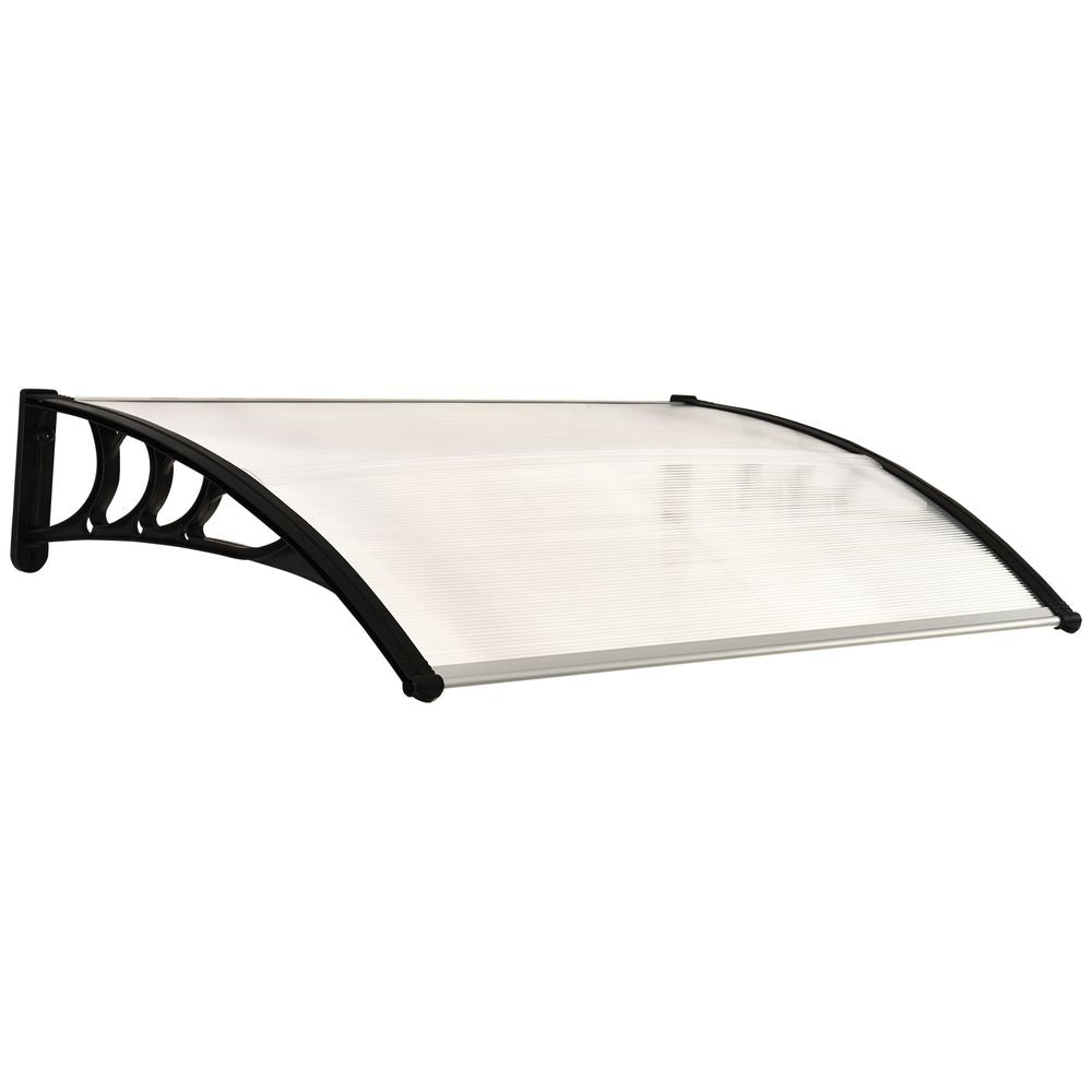 Clear Polycarbonate Curved Awning - 75x120x23 cm - UV Resistant