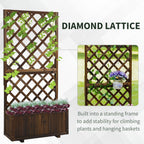 Wood Garden Planter with Trellis for Climbing Plants - Outdoor Decor and Planting Solution