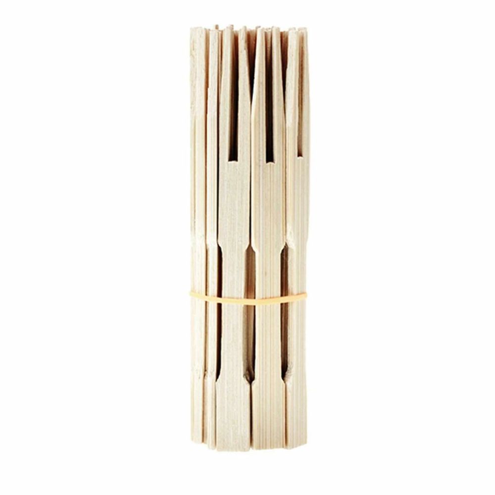 50-Pack Eco-Friendly Bamboo Skewer Forks - Ideal for BBQs, Parties, and More