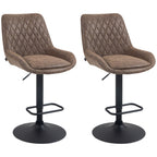 Bar Stools Set of 2, Adjustable Bar Chairs 360° Swivel for Kitchen Coffee Coffee