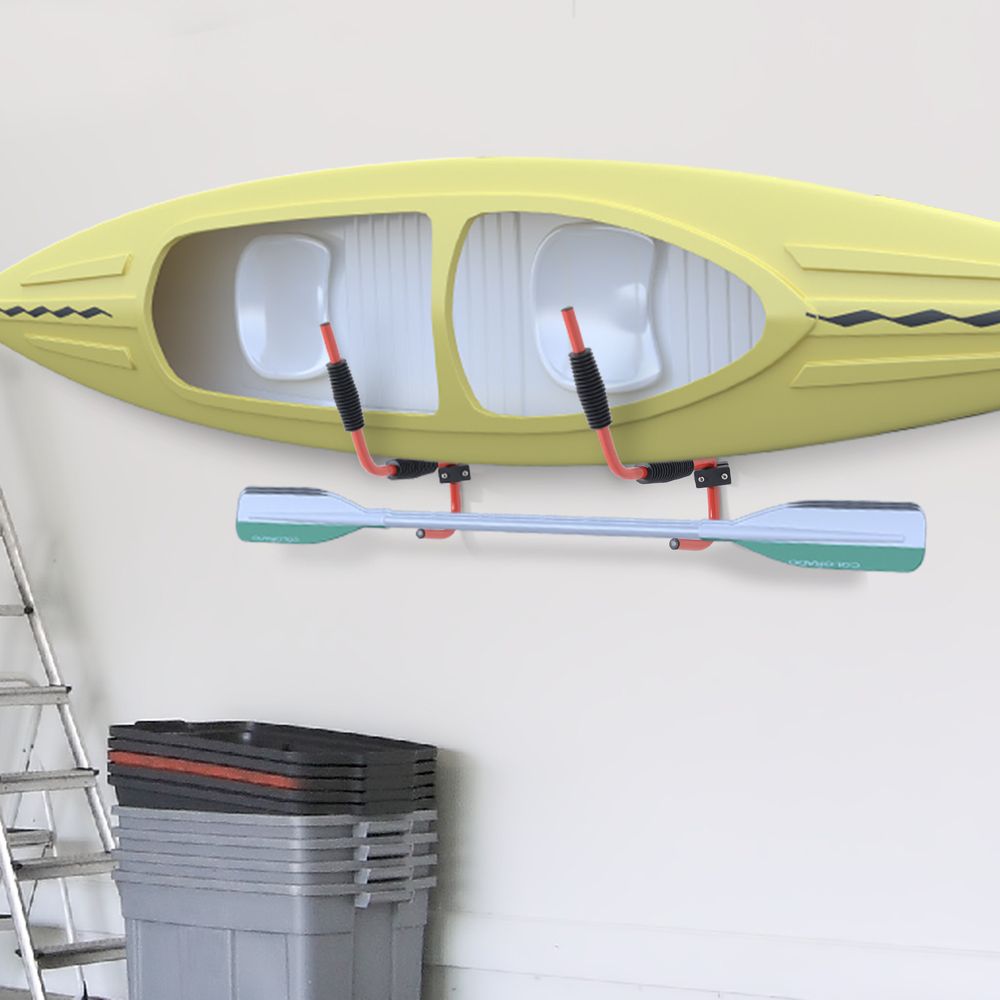 Kayak Canoe Heavy Duty Wall Mounted Storage Holder Rack Heavy Duty Storing Hangers Red and Black,37 x 44 cm