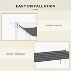 Pergola Shade Cover Replacement Canopy for 4 x 3(m) Pergola, Grey