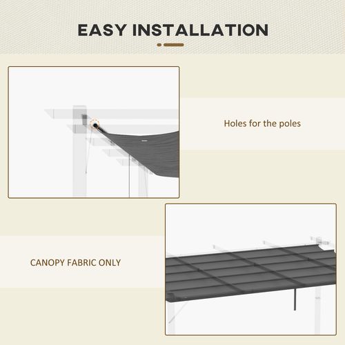 Pergola Shade Cover Replacement Canopy for 4 x 3(m) Pergola, Grey