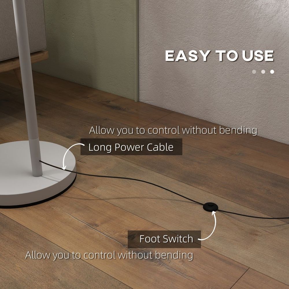 Modern Floor Lamps for Living Room with Rotating Lampshade, Standing Lamp for Bedroom, LED Bulb Included, Grey