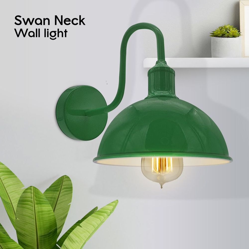 Modern Industrial Swan Neck Metal Arm E27 Sconce Wall Light Set Fixture for Living Room Dining Room Kitchen