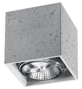 Ceiling Lamp VALDE Concrete Square Shape Loft Design Grey Modern GU10 LED