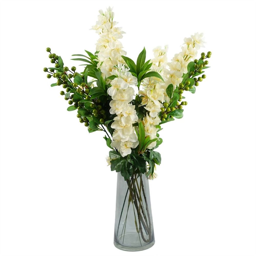 6pk 75cm Cream Delphinium Artificial Stems