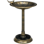 72cm Tall Bird Bath with Bird Decoration for Garden, Bronze Tone
