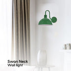 Modern Industrial Swan Neck Metal Arm E27 Sconce Wall Light Set Fixture for Living Room Dining Room Kitchen