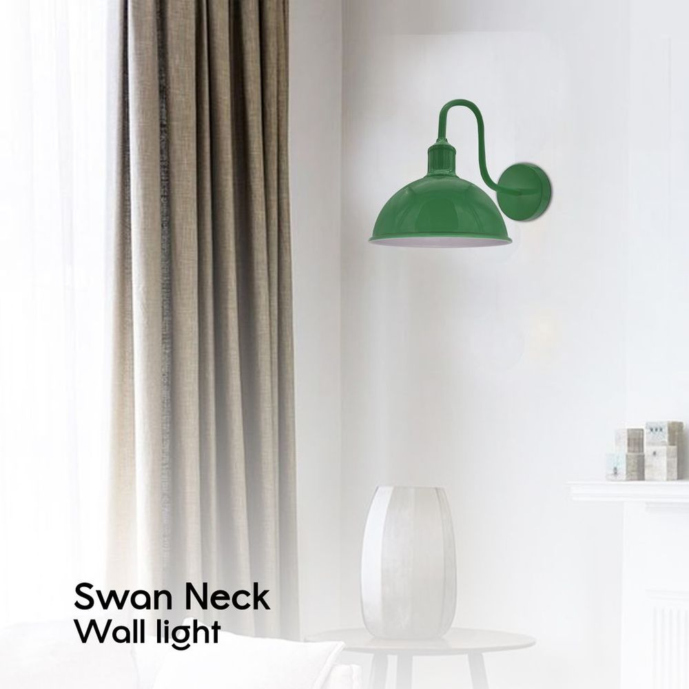 Modern Industrial Swan Neck Metal Arm E27 Sconce Wall Light Set Fixture for Living Room Dining Room Kitchen