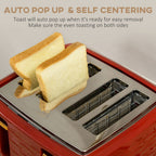Kettle and Toaster Set 1.7L Rapid Boil Kettle & 4 Slice Toaster Red