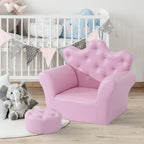 Pink Kids Sofa Set - Free Footstool Included - PU Leather