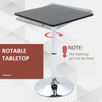 Versatile Adjustable Bar Table - Black/Silver Frame - Ideal for Any Space