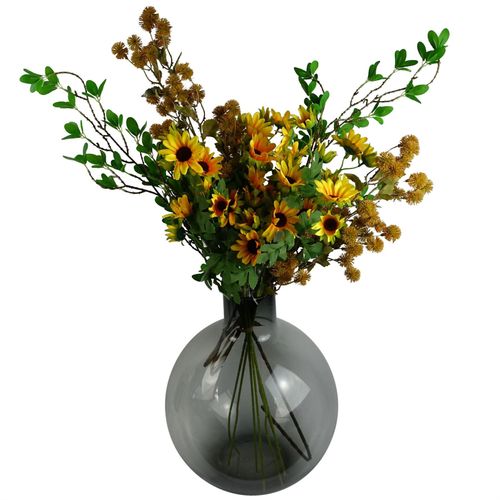 Pack of 6 x 70cm Artificial Yellow Flower Spray
