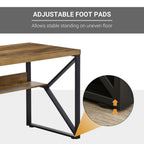 Computer Desk Writing Desk Home Office PC Laptop Workstation with Storage Shelf 120 x 60 x 76cm Black Brown Wood Effect
