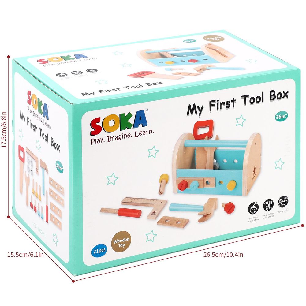 My First Tool Box - Realistic Wood DIY Toys for Little Builders