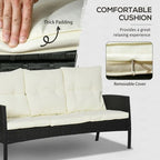 Rattan Garden Furniture Sofa Set, 2 Armchairs 2 Footstools Table White