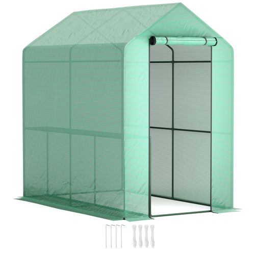 Walk in Greenhouse w/Shelves Steeple Grow House 120 x 186 x 190 cm