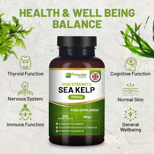 Sea Kelp 2000mg 200 Vegan Tablets - Natural Source of Iodine - Ingredients