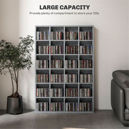 Bookcase Storage Cabinet for up to 480 CDs / 312 DVDs/Blu-rays 89W x 20D x 130.5Hcm