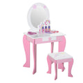 Magical Unicorn Girls Vanity Set with Mirror and Stool, Ages 3-6