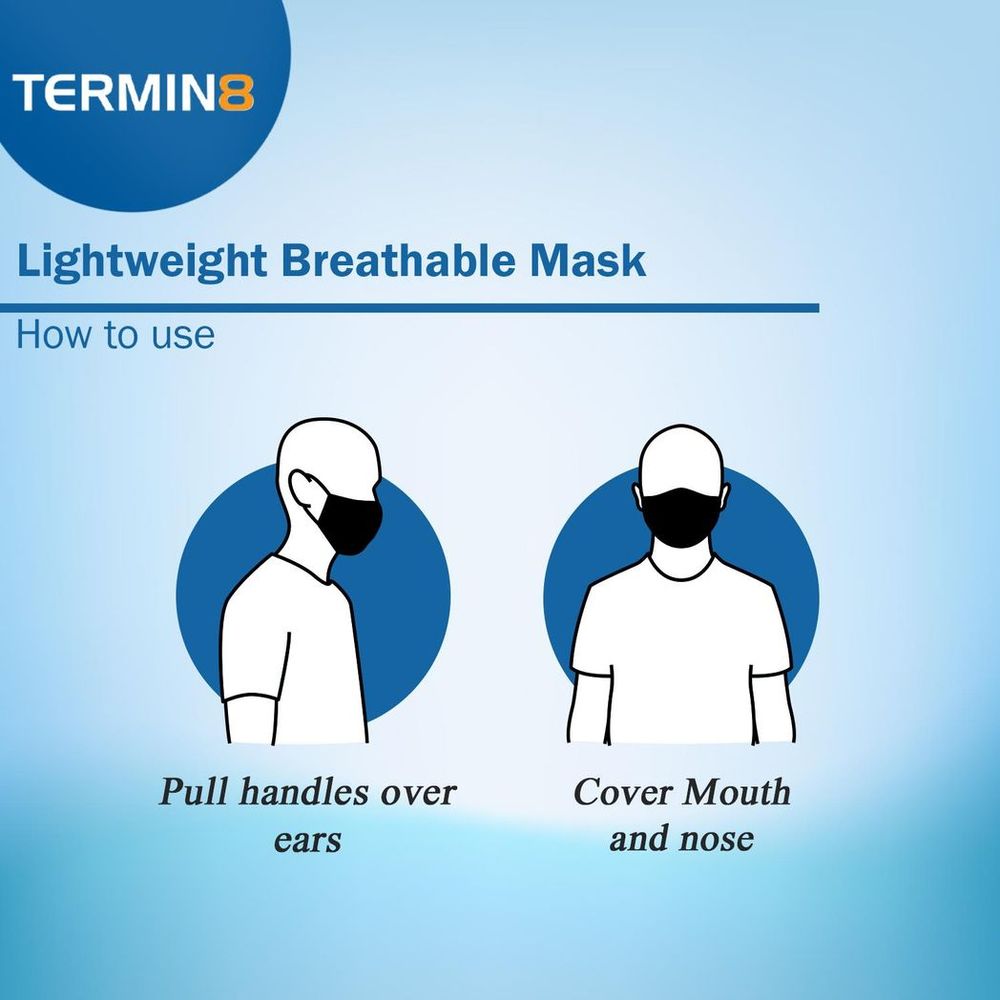 Triple Layer Reusable Cotton Face Mask - Black