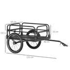 Bike Trailer Wagon with Suspension, 2 Wheels - Durable, Foldable, Black